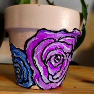 Hand painted Italian terracotta planters